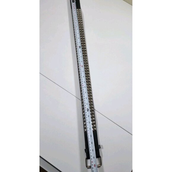 Studded Leather Belt Unisex Sz M Metal Buckle Studs Streetwear Indie Punk Rock - Picture 8 of 12